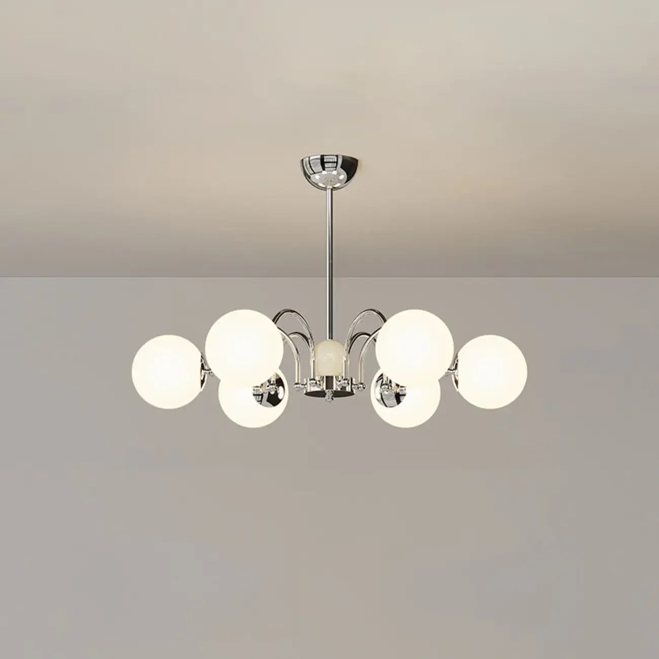 Modern LED Chandelier with Glass Globes for Living Room
