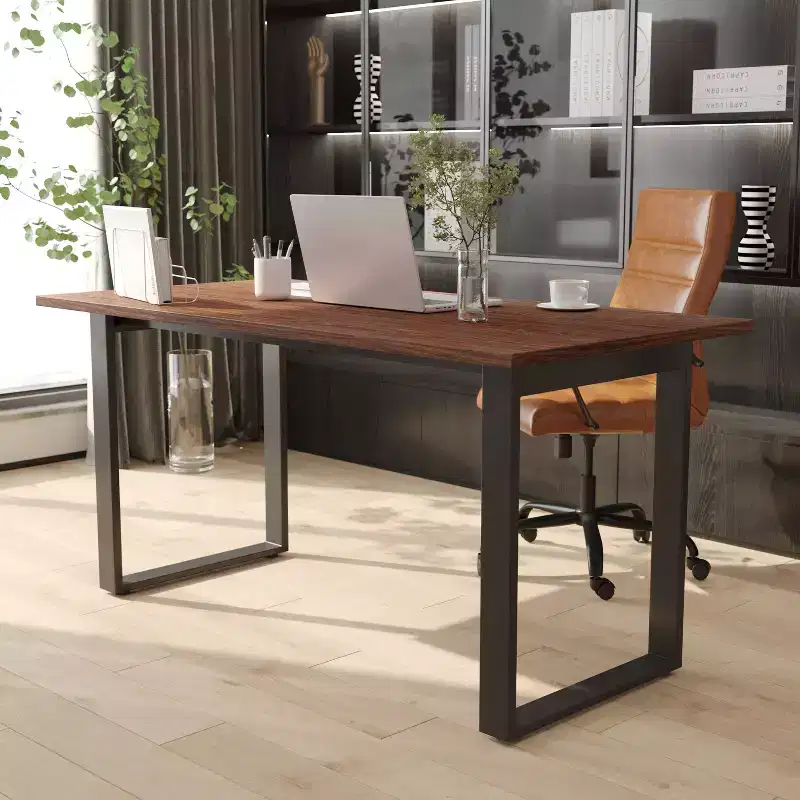 Emma and Oliver 60x30 Dining or Gaming Table with Double Sided Laminate Table Top and Heavy Duty U-Frame Steel Base