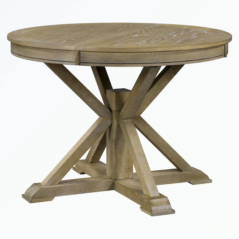 Dining Table Set with Extendable Table and 4 Upholstered Chairs