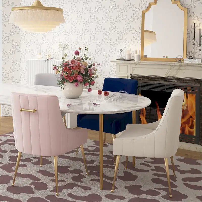 Dining Chair Velvet Side Chair with Stainless Steel Leg