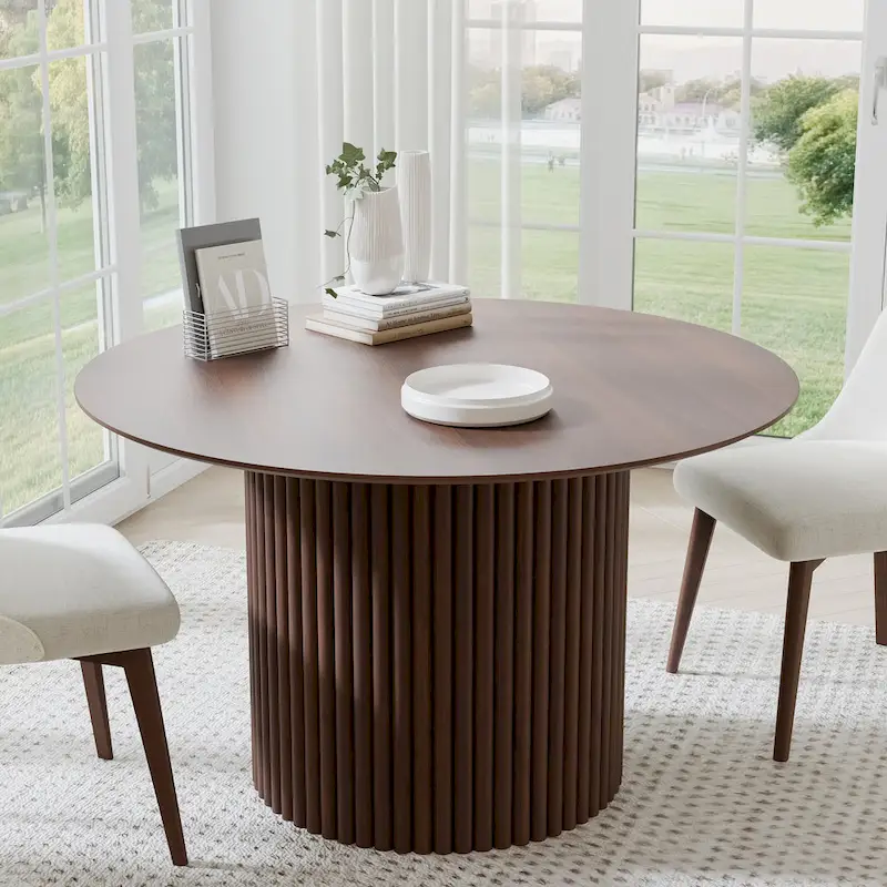 Solid Wood 46 Round Dining Table for 4 People Nordic style - 46*30