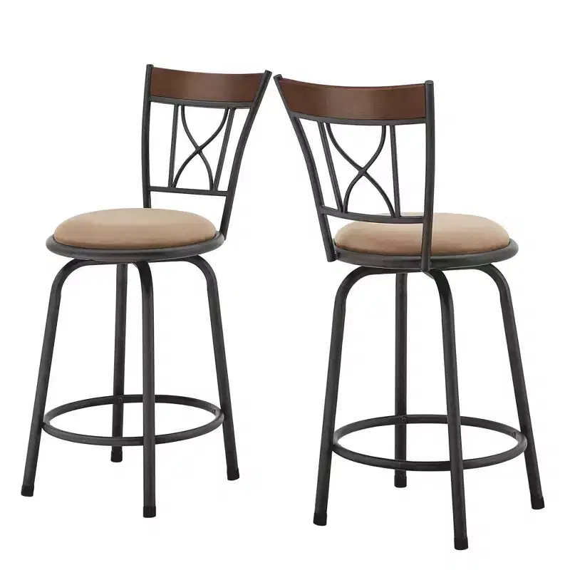 Sheen Curve X-Back Bar Stool - Set of 3 - Black/Brown - iNSPIRE Q