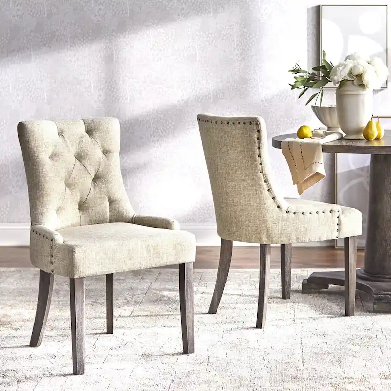 Ariana Dining Set - 5 Piece Round Table with Upholstered Chairs