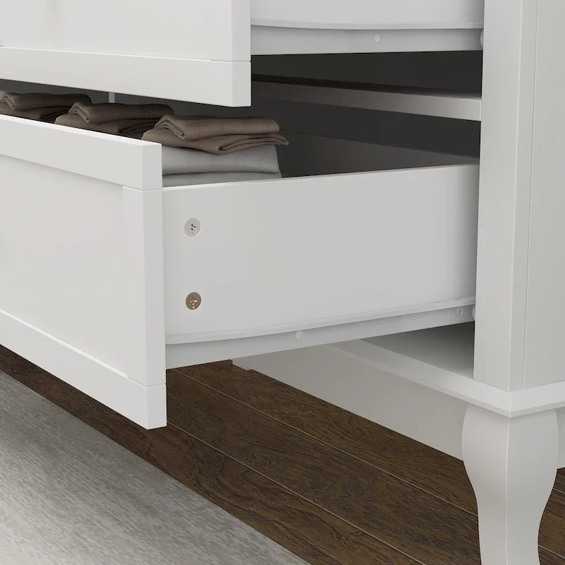 6-Drawer Lacquer Dresser Chest - CARB P2 Certified MDF, 55.11