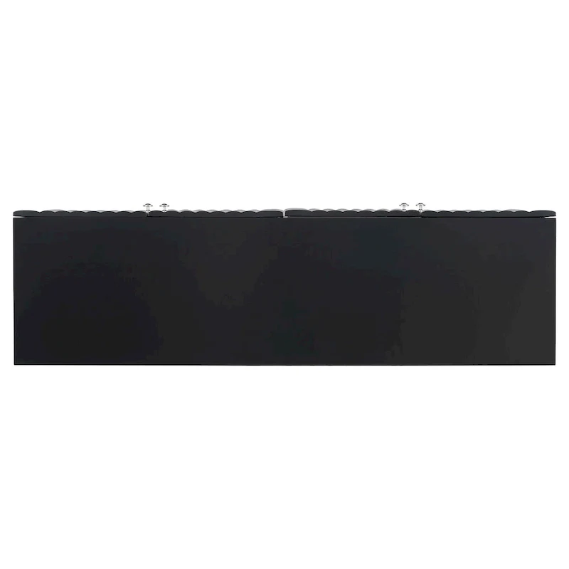 Black 4-Door Wavy Panel Sideboard with Metal Handles