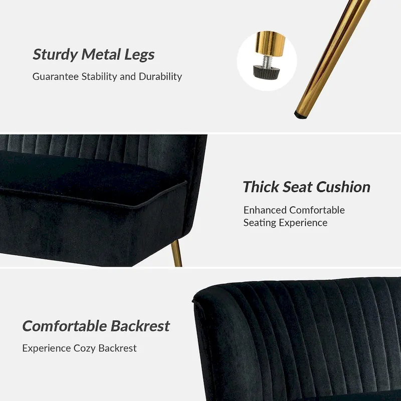 Delicia 3 Piece High-Quality Velvet Fabric Living Room Set with Sturdy Legs