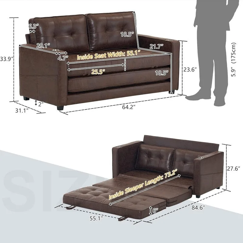 VINGLI Loveseat Sleeper