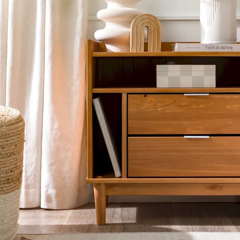 Middlebrook Modern Gallery Top Solid Wood Nightstand