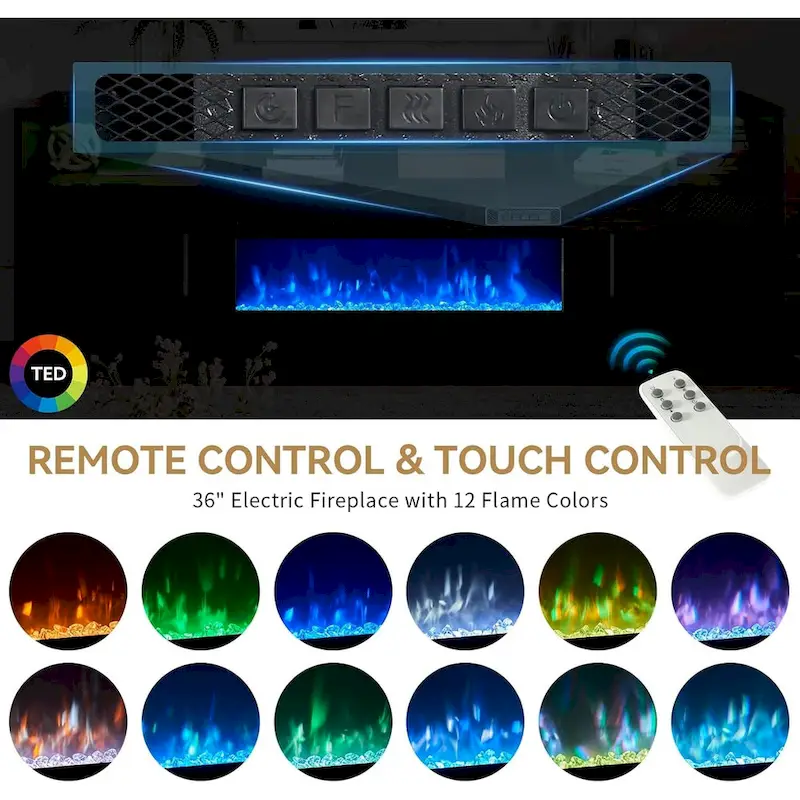 70Fireplace TV Stand with 36 Electric Fireplace