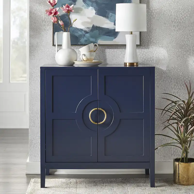 Indigo/Black/White/Magenta Pink/Jade Green Console Cabinet with Shelf