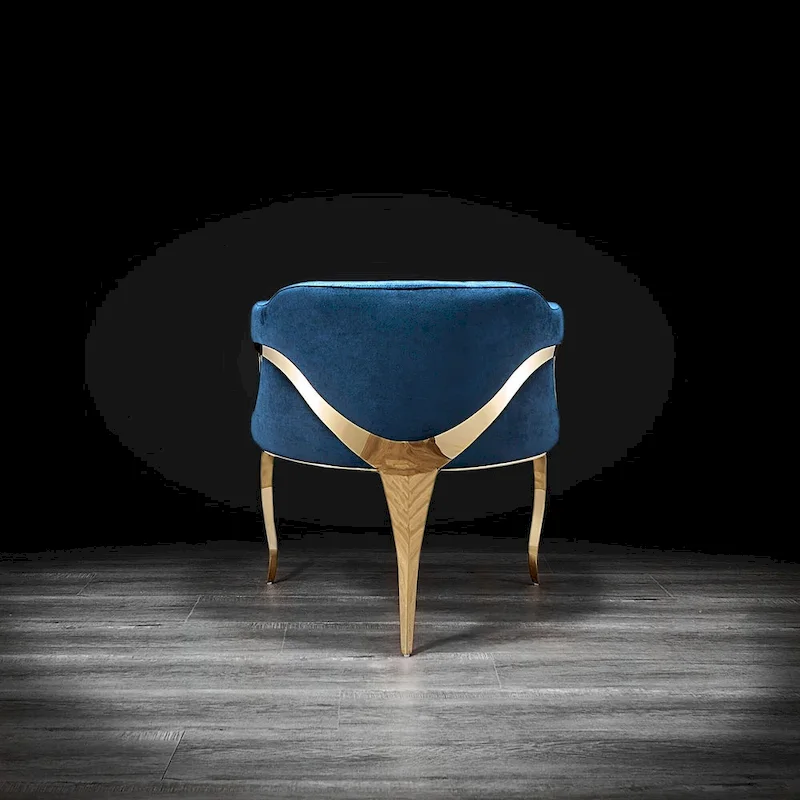 Caprice Titanium Gold Stainless Steel Dining Chair