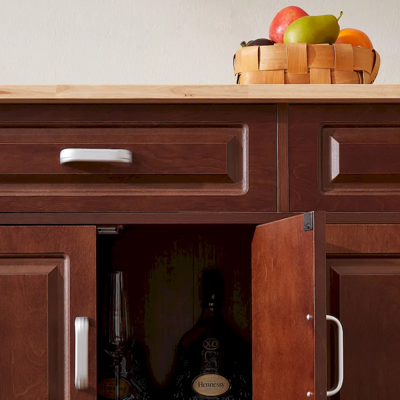 Mobile Kitchen Island Cart With 2 Drawers and 4 Swivel Casters