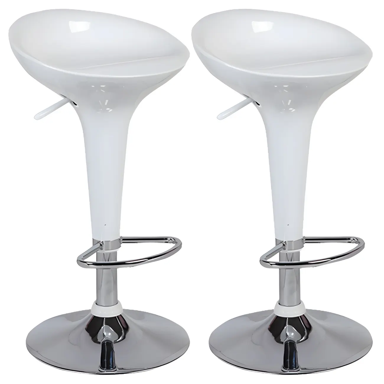 Plastic Chrome Swivel Bar Stool Height Adjustable