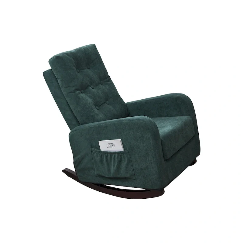 High Back Rocking Chair - Button Tufted