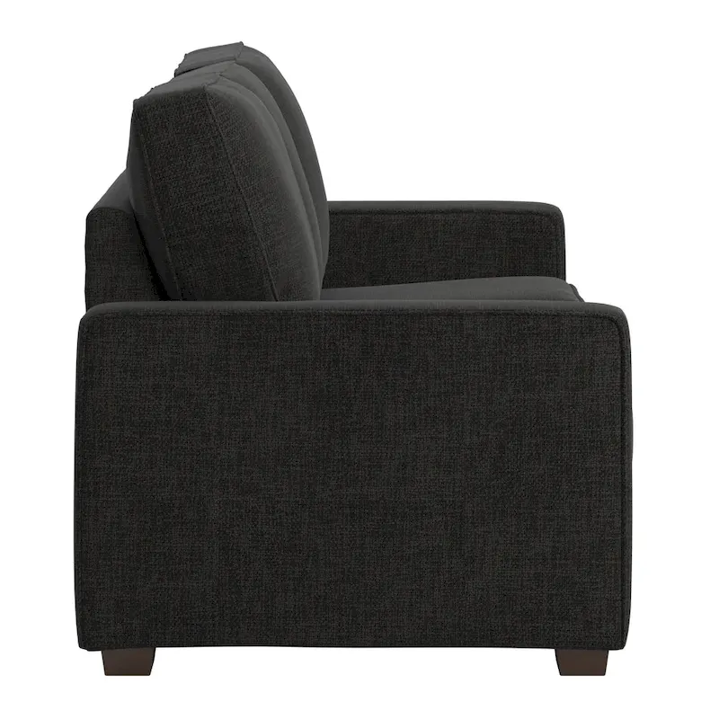 Fabric-cushioned square armchair sofa