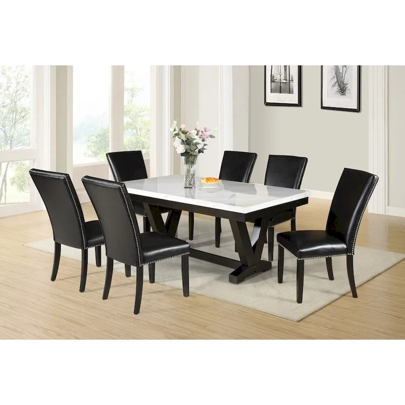 Black Studded Dining Chairs (Set of 2)