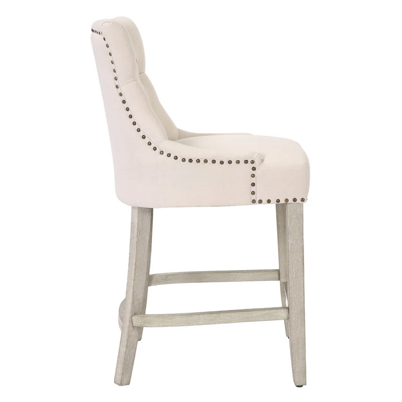 Upholstered Button Tufted Counter Bar Stool