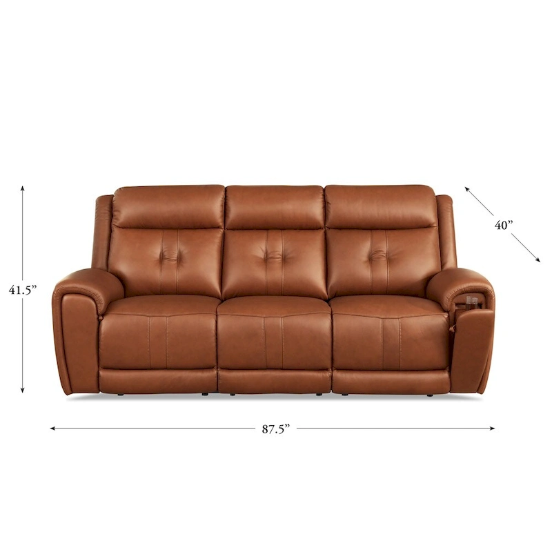 Hydeline Emma Zero Gravity Power Recline & Headrest Top Grain Leather Sofa & Loveseat Set with Cup Holders