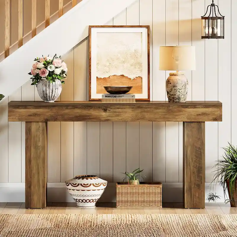63 Inch Long Console Table Farmhouse Sofa Table