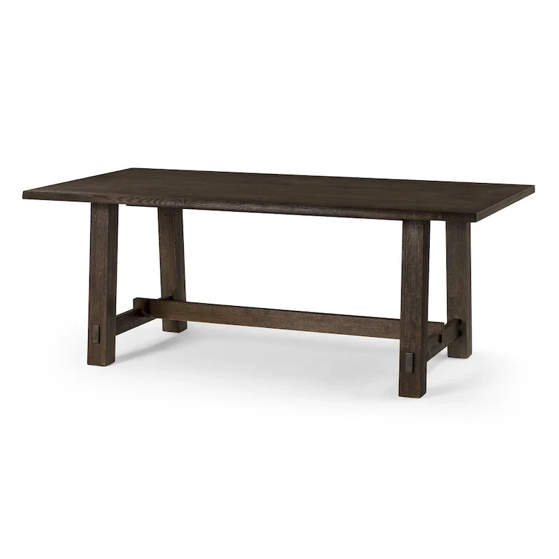 Maven Lane Yves Rectangular Wooden Dining Table in Weathered Black Finish