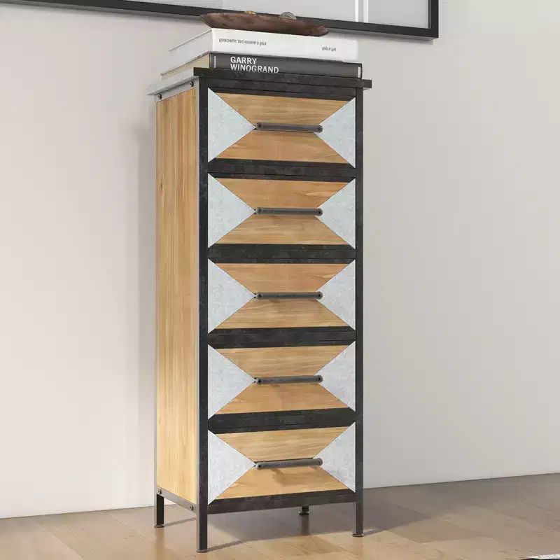 Crafted 5-Drawer Chest  Exquisite Detailing for Home Organization