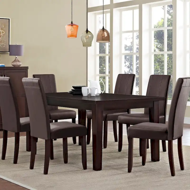 Subrtex(Set of 2)Faux Leather Parsons Upholstered Dining Chair