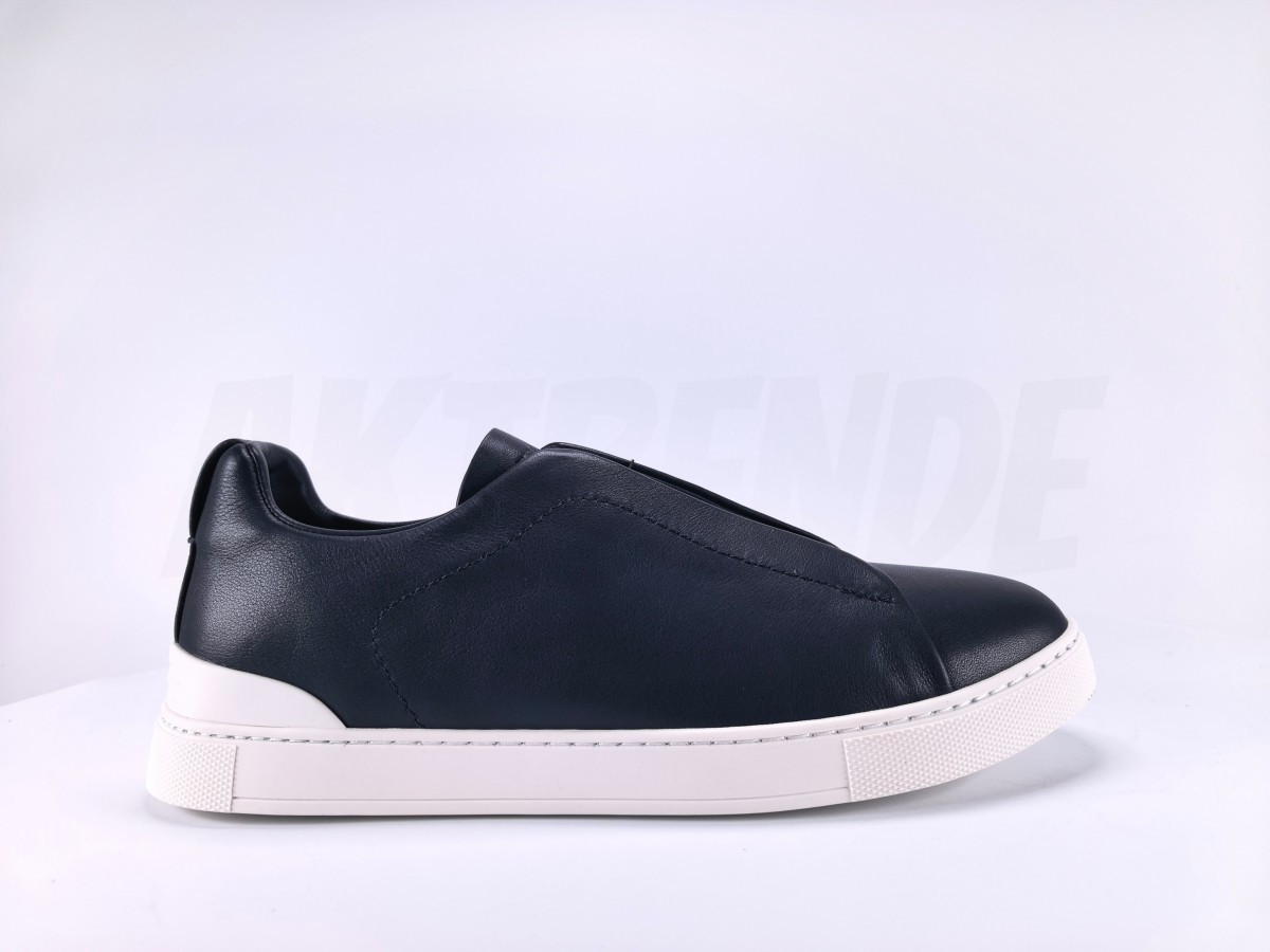 Zegna Deerskin Triple Stitch Navy Blue - Aktrende