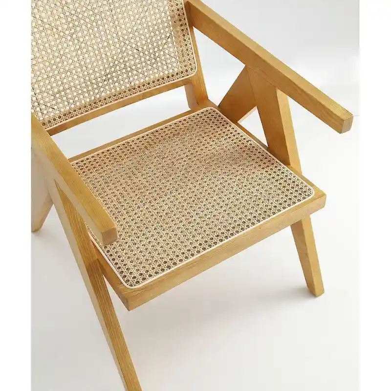 Giverny Dining Chair in Black and Natural Cane - Set of 2