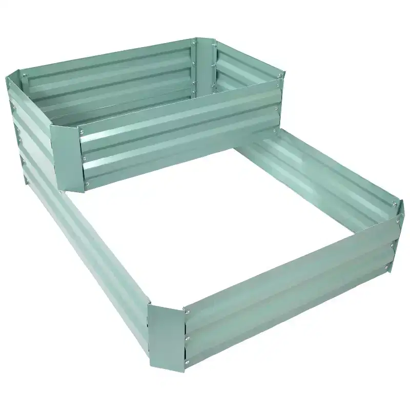 Sunnydaze 2-Tier Galvanized Steel Raised Garden Bed - 17.75 H