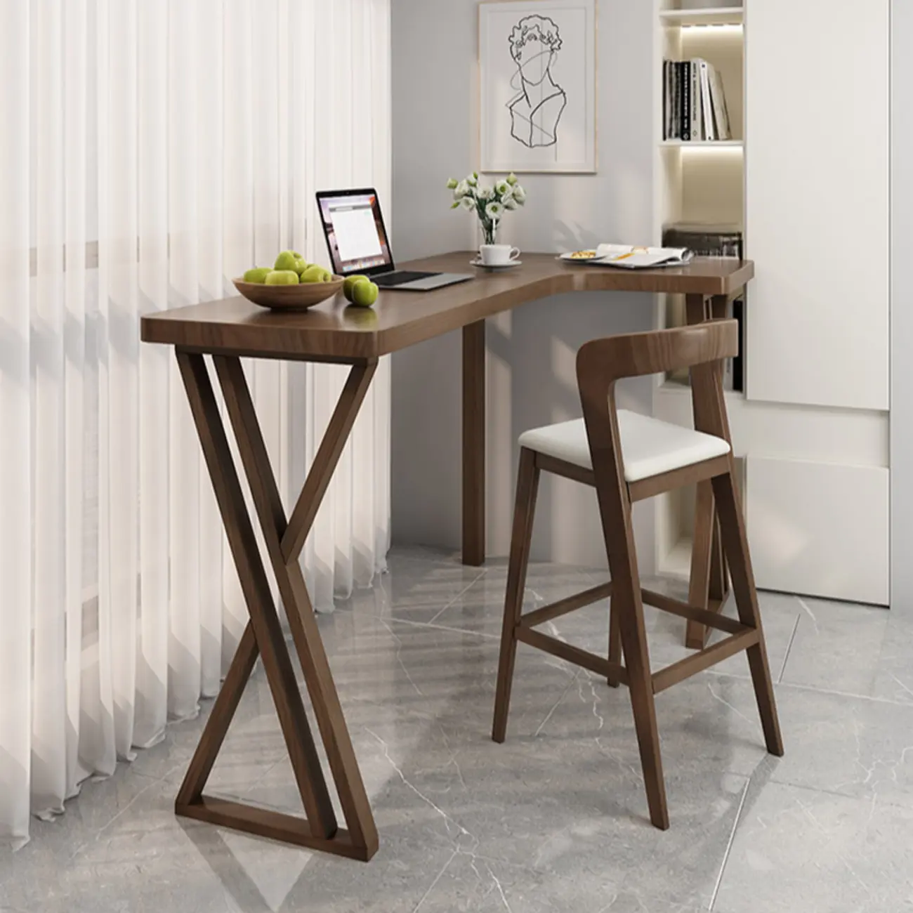 Smooth Brown Wooden Free Foam Bar Tables