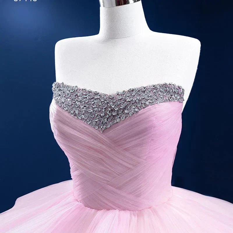 Quinceanera Dress Tiered Ball Gown Long Evening Dresses with Diamonds