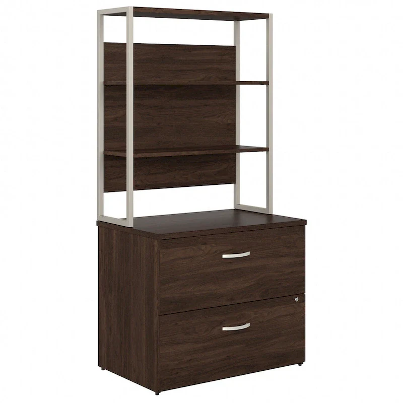2-Drawer Lateral File Cabinet with Open Shelves