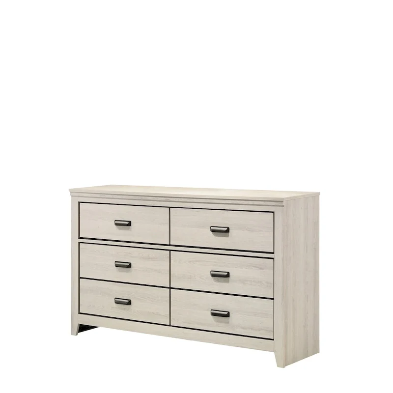 Edyth 6 Piece White LED Panel Bedroom Set