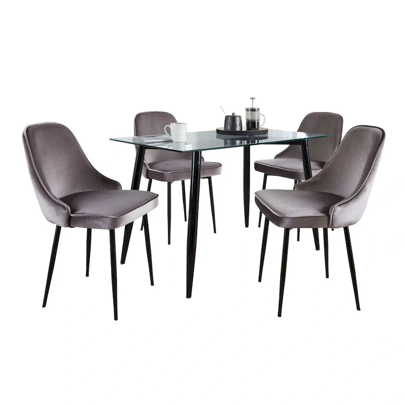 Silver Orchid Barton-Naldi 5-Piece Rectangular Dining Set