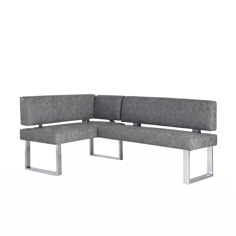 Somette Gene Dark Grey Reversible Dining Nook - 48.81 X 71.25 X 33.46
