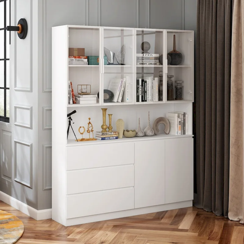 Modular Buffet and Display Cabinet - Modular Design in Pristine White