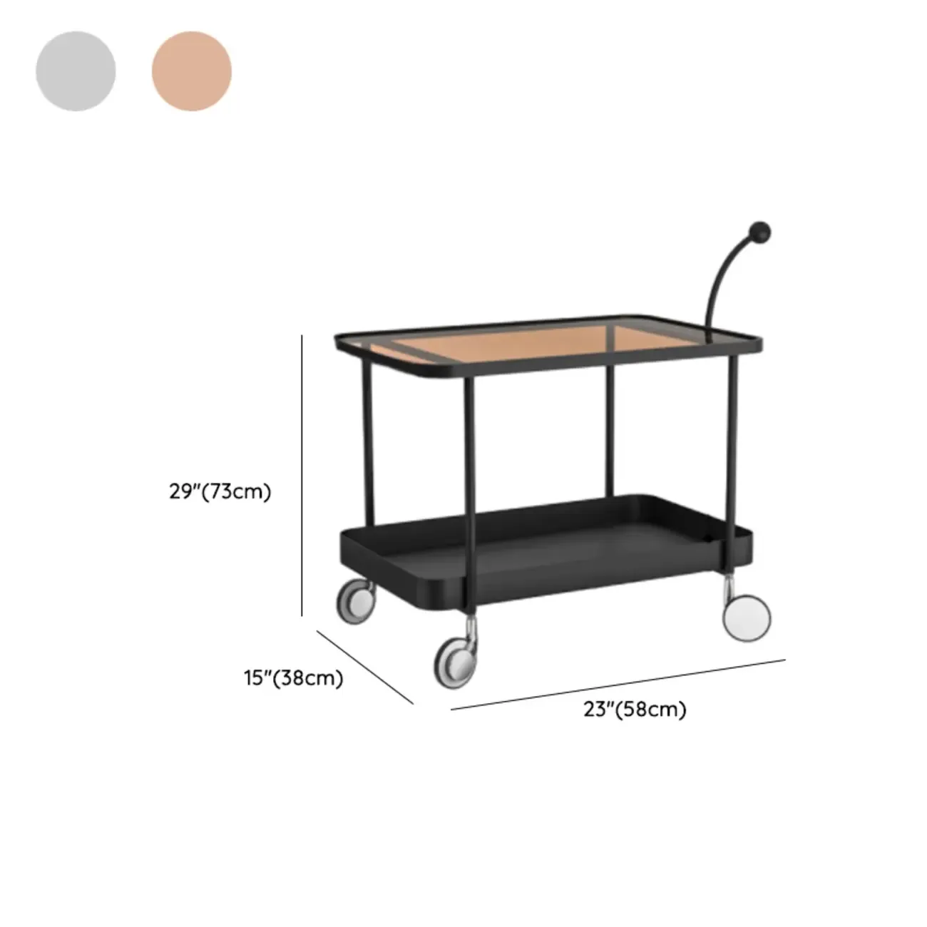 Rectangular Tall Rotating Modern Glass Metal Side Table
