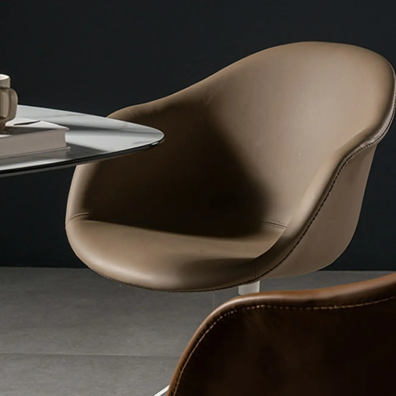 Simple Brown Adjustable Swivel Office Chair