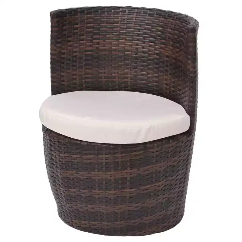 vidaXL Patio Bistro Set Patio Round Table Set Conversation Set Rattan