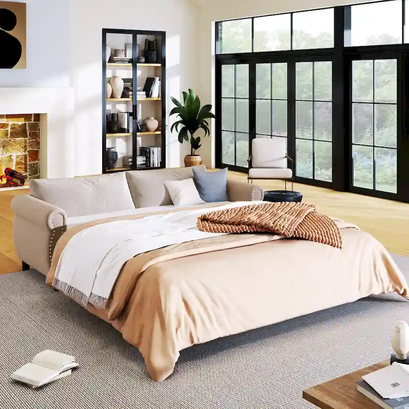 2-in-1 Sofa Bed Sleeper with Pull-Out Mattress