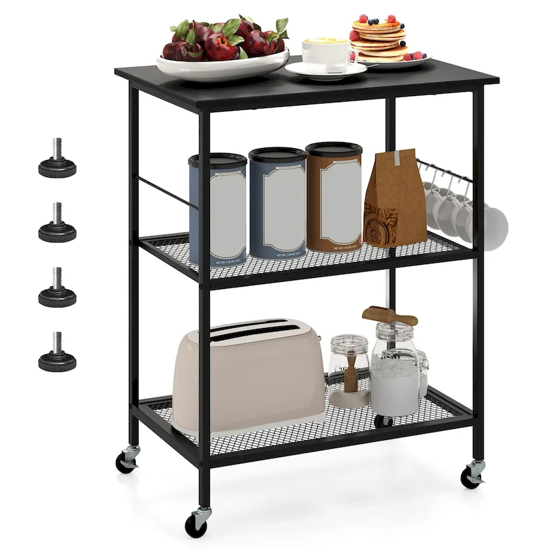 Costway 3-Tier Kitchen Serving Cart Utility Standing Microwave Rack - See Details