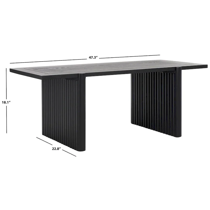 Rectangular Coffee Table with Fluted Sawhorse Frame