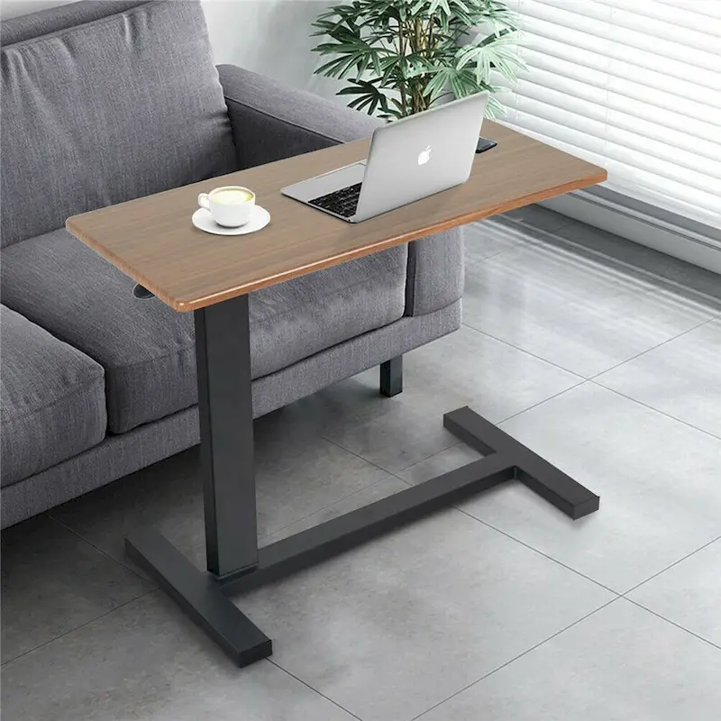 Rolling Overbed Adjustable Laptop Cart Side Table Stand for Couch