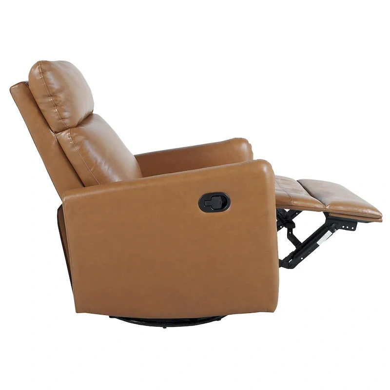 Leather Manual Swivel Recliner