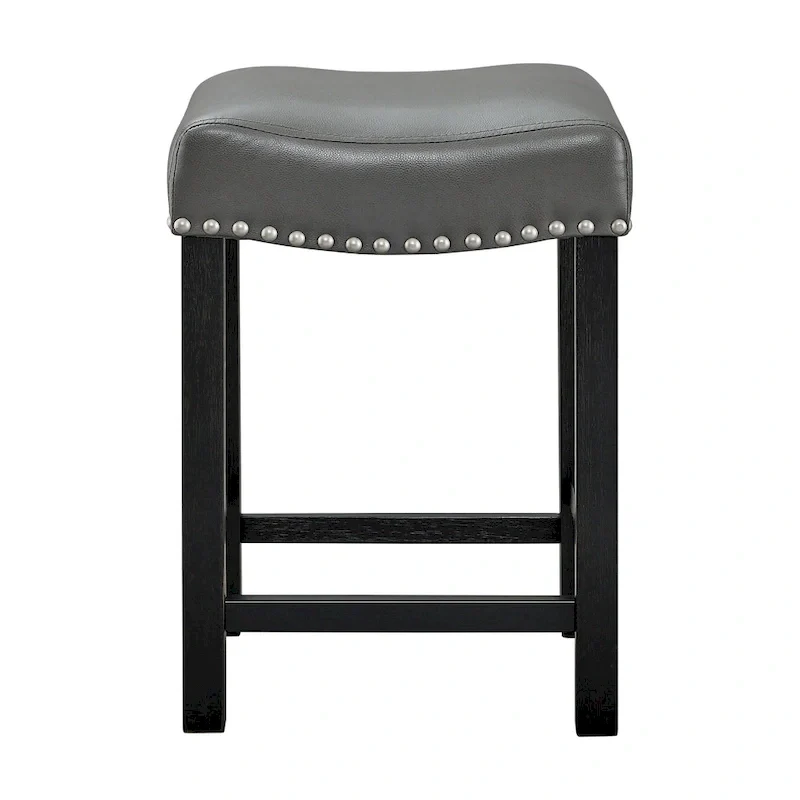Steve Silver Ariana Gray Faux Leather Counter Stool - Set of 2