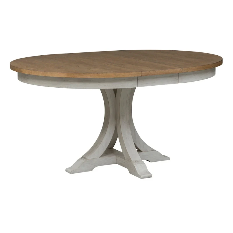 Farmhouse Reimagined Antique White Pedestal Table