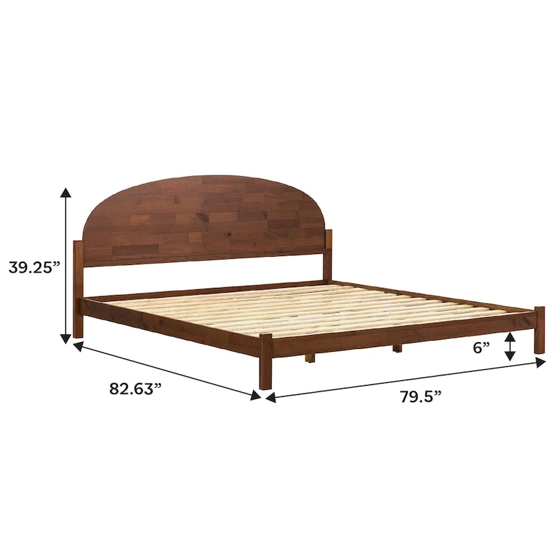 Middlebrook Designs Arched Headboard Solid Pine King Bed