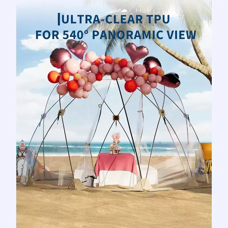 All-weather transparent bubble tent  12x12 ft transparent dome tent, rainproof and windproof, quick to set up, accommodates 6-10 people