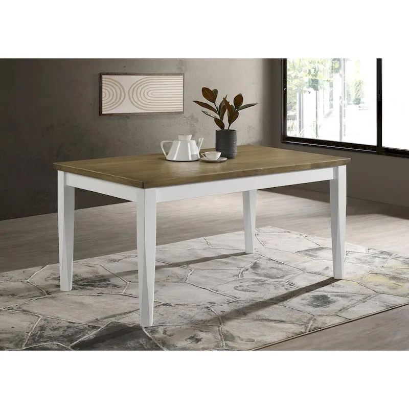 Pratto Brown Brushed and Off White Rectangular Dining Table