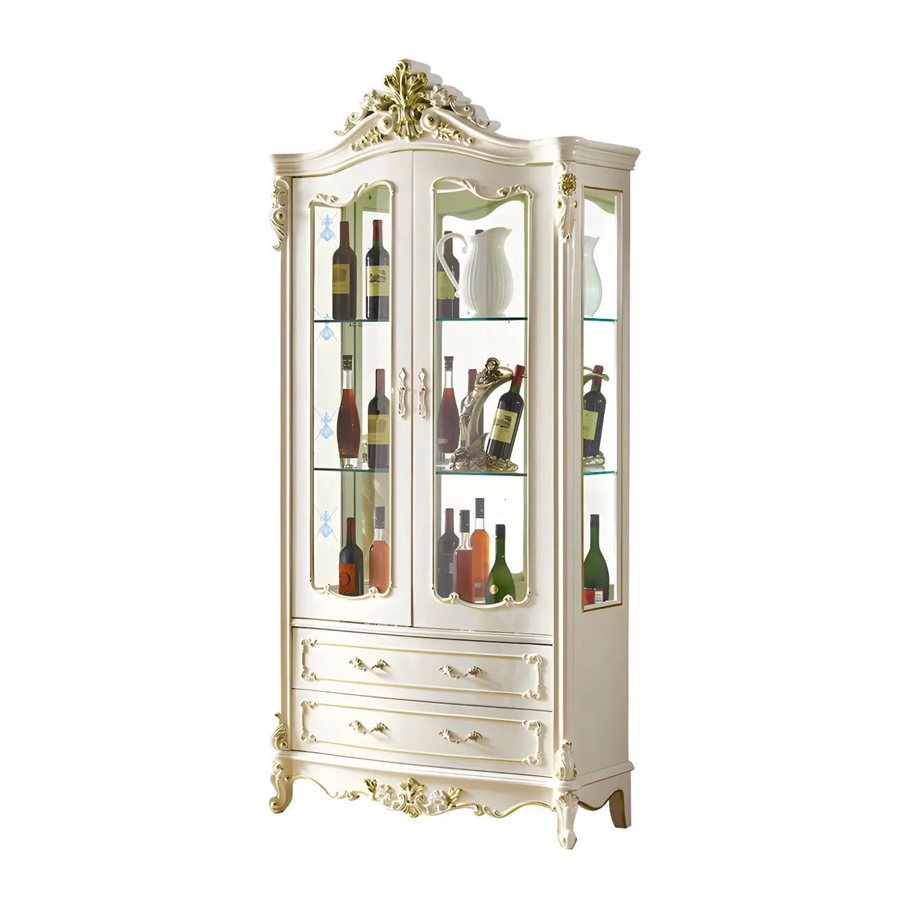 Traditional Solid Wood White Large Wine Rack